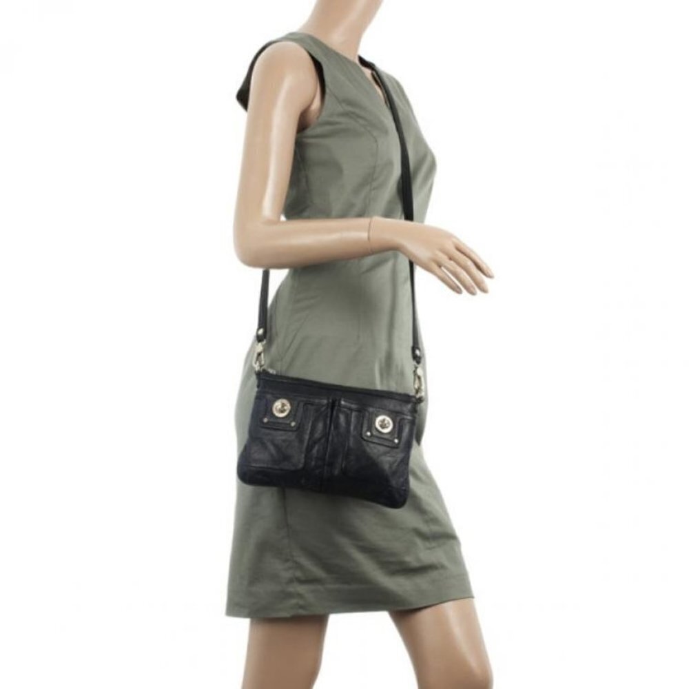 Marc by Marc Jacobs Black Leather Totally Turnlock Percy Crossbody Clutch